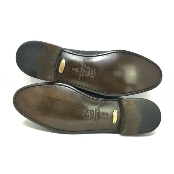 NEW Zelli Loafers Shoes Size 12 Black Full Ostrich